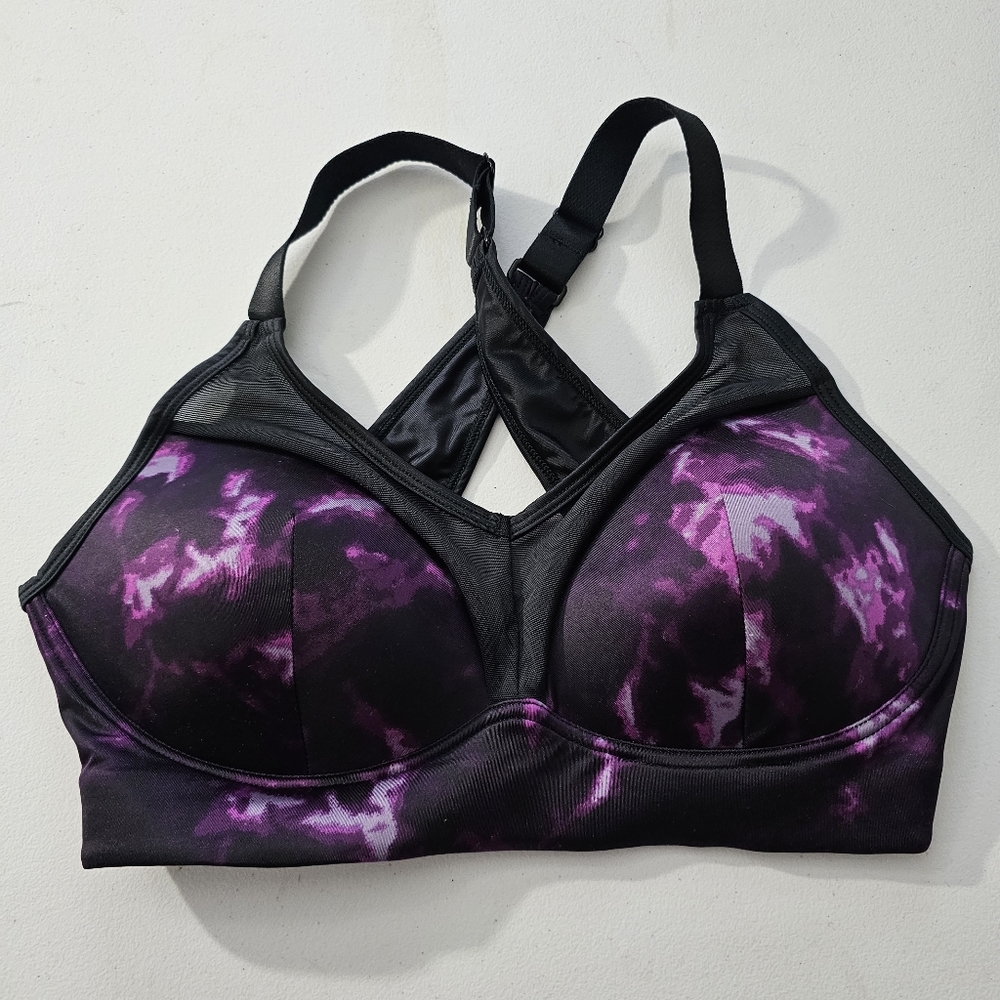 Adore Me Ariza Contour Plus Print Pattern‎ Purple Black 34D